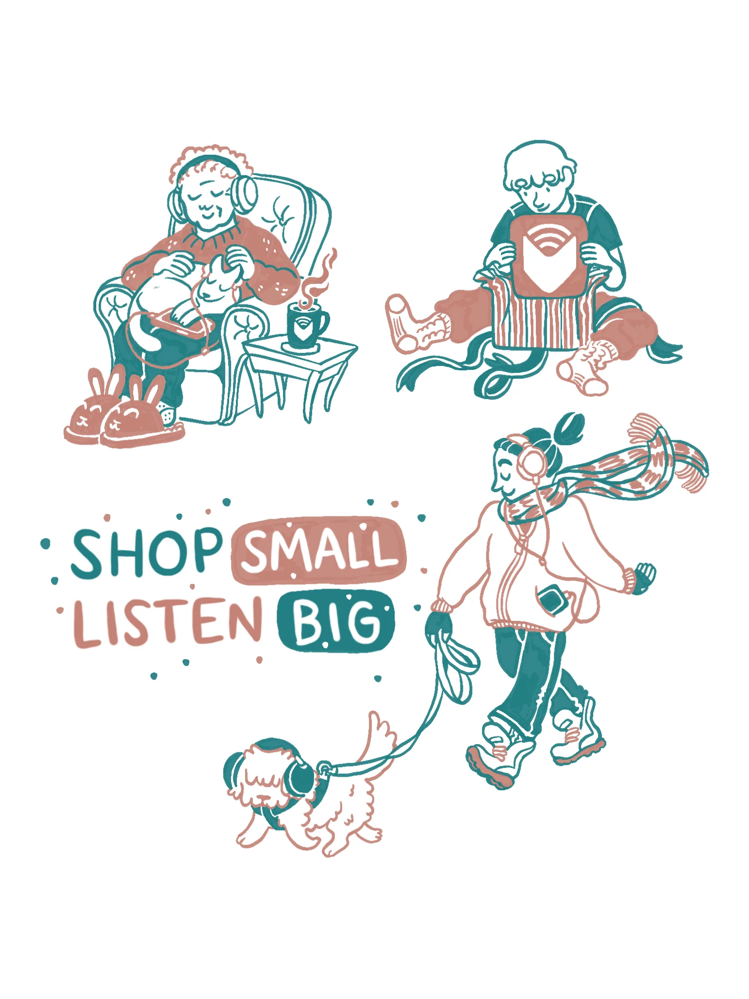 Winter illustrations for Libro.fm